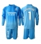 Fotbollsset Barn Real Madrid Thibaut Courtois #1 Målvakt Hemmatröja 2025-26 Mini-Kit Långärmad (+ korta byxor)