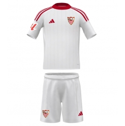 Fotbollsset Barn Sevilla Hemmatröja 2025-26 Mini-Kit Kortärmad (+ korta byxor)