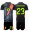 Fotbollsset Barn Spanien Unai Simon #23 Målvakt Bortatröja EM 2024 Mini-Kit Kortärmad (+ korta byxor)