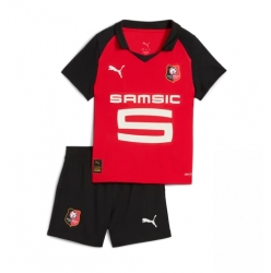 Fotbollsset Barn Stade Rennais Hemmatröja 2025-26 Mini-Kit Kortärmad (+ korta byxor)