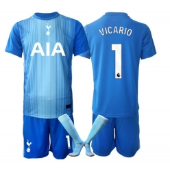 Fotbollsset Barn Tottenham Hotspur Guglielmo Vicario #1 Målvakt Bortatröja 2025-26 Mini-Kit Kortärmad (+ korta byxor)