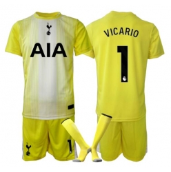 Fotbollsset Barn Tottenham Hotspur Guglielmo Vicario #1 Målvakt Tredje Tröja 2025-26 Mini-Kit Kortärmad (+ korta byxor)