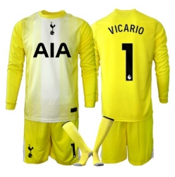 Fotbollsset Barn Tottenham Hotspur Guglielmo Vicario #1 Målvakt Tredje Tröja 2025-26 Mini-Kit Långärmad (+ korta byxor)