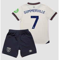 Fotbollsset Barn West Ham United Crysencio Summerville #7 Bortatröja 2025-26 Mini-Kit Kortärmad (+ korta byxor)
