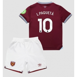 Fotbollsset Barn West Ham United Lucas Paqueta #10 Hemmatröja 2025-26 Mini-Kit Kortärmad (+ korta byxor)