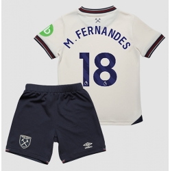 Fotbollsset Barn West Ham United Mateus Fernandes #18 Bortatröja 2025-26 Mini-Kit Kortärmad (+ korta byxor)