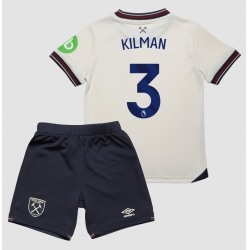 Fotbollsset Barn West Ham United Max Kilman #3 Bortatröja 2025-26 Mini-Kit Kortärmad (+ korta byxor)