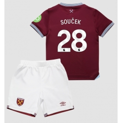 Fotbollsset Barn West Ham United Tomas Soucek #28 Hemmatröja 2025-26 Mini-Kit Kortärmad (+ korta byxor)