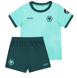 Fotbollsset Barn Wolves Bortatröja 2025-26 Mini-Kit Kortärmad (+ korta byxor)