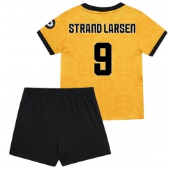 Fotbollsset Barn Wolves Jorgen Strand Larsen #9 Hemmatröja 2025-26 Mini-Kit Kortärmad (+ korta byxor)