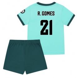 Fotbollsset Barn Wolves Rodrigo Gomes #21 Bortatröja 2025-26 Mini-Kit Kortärmad (+ korta byxor)