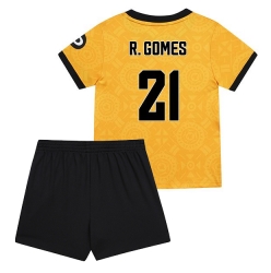 Fotbollsset Barn Wolves Rodrigo Gomes #21 Hemmatröja 2025-26 Mini-Kit Kortärmad (+ korta byxor)