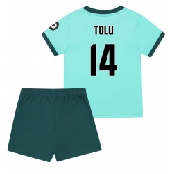 Fotbollsset Barn Wolves Tolu Arokodare #14 Bortatröja 2025-26 Mini-Kit Kortärmad (+ korta byxor)