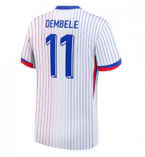 Frankrike Ousmane Dembele #11 Bortatröja EM 2024 Kortärmad Frankrike Ousmane Dembele #11 Bortatröja EM 2024 Kortärmad