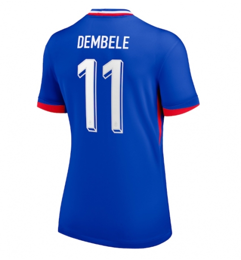 Frankrike Ousmane Dembele #11 Hemmatröja EM 2024 Dam Kortärmad Frankrike Ousmane Dembele #11 Hemmatröja EM 2024 Dam Kortärmad