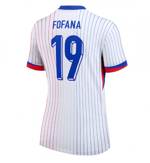 Frankrike Youssouf Fofana #19 Bortatröja EM 2024 Dam Kortärmad Frankrike Youssouf Fofana #19 Bortatröja EM 2024 Dam Kortärmad