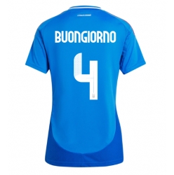 Italien Alessandro Buongiorno #4 Hemmatröja EM 2024 Dam Kortärmad