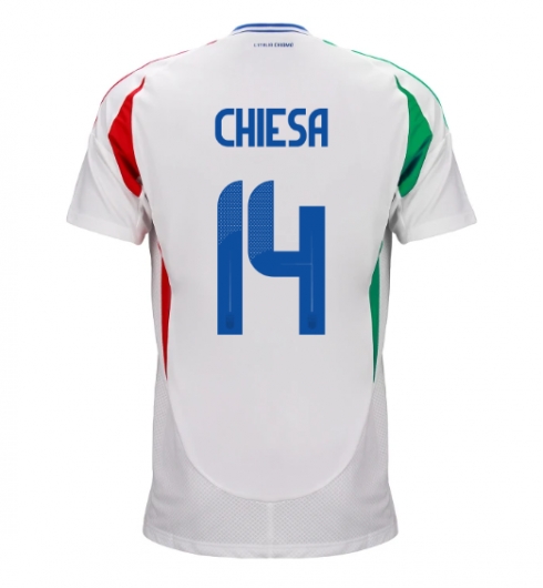 Italien Federico Chiesa #14 Bortatröja EM 2024 Kortärmad Italien Federico Chiesa #14 Bortatröja EM 2024 Kortärmad