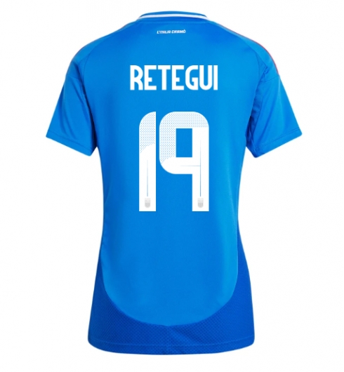 Italien Mateo Retegui #19 Hemmatröja EM 2024 Dam Kortärmad Italien Mateo Retegui #19 Hemmatröja EM 2024 Dam Kortärmad