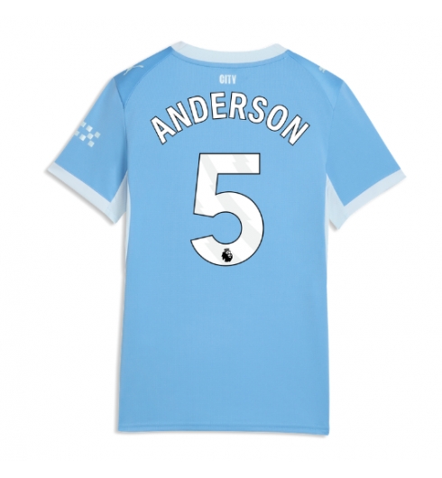 Manchester City Elliot Anderson #5 Hemmatröja 2026-27 Dam Kortärmad Manchester City Elliot Anderson #5 Hemmatröja 2026-27 Dam Kortärmad