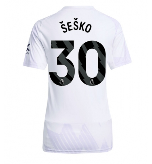 Manchester United Benjamin Sesko #30 Bortatröja 2025-26 Dam Kortärmad Manchester United Benjamin Sesko #30 Bortatröja 2025-26 Dam Kortärmad