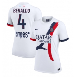 Paris Saint-Germain Lucas Beraldo #4 Bortatröja 2025-26 Dam Kortärmad