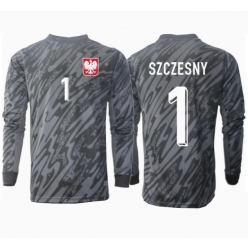 Polen Wojciech Szczesny #1 Målvakt Bortatröja EM 2024 Långärmad
