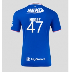 Rangers Mikey Moore #47 Hemmatröja 2025-26 Kortärmad