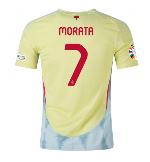 Spanien Alvaro Morata #7 Bortatröja EM 2024 Kortärmad Spanien Alvaro Morata #7 Bortatröja EM 2024 Kortärmad