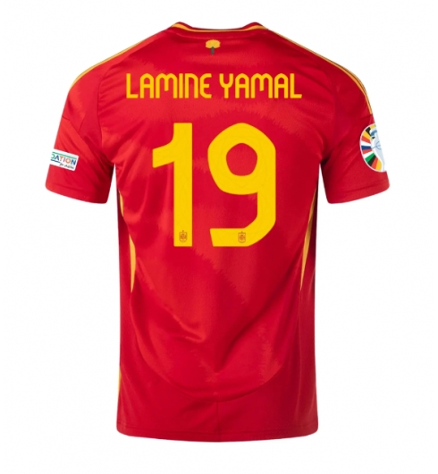 Spanien Lamine Yamal #19 Hemmatröja EM 2024 Kortärmad Spanien Lamine Yamal #19 Hemmatröja EM 2024 Kortärmad