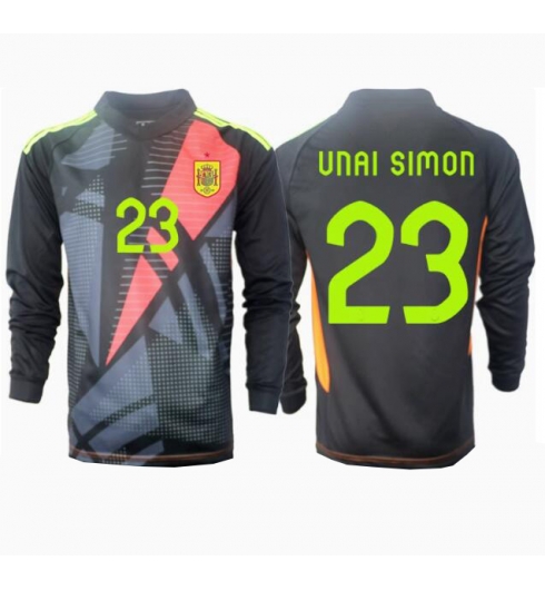 Spanien Unai Simon #23 Målvakt Bortatröja EM 2024 Långärmad Spanien Unai Simon #23 Målvakt Bortatröja EM 2024 Långärmad