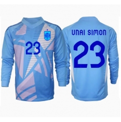 Spanien Unai Simon #23 Målvakt Hemmatröja EM 2024 Långärmad
