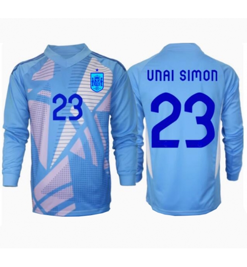 Spanien Unai Simon #23 Målvakt Hemmatröja EM 2024 Långärmad Spanien Unai Simon #23 Målvakt Hemmatröja EM 2024 Långärmad