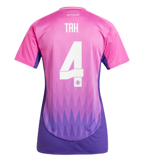 Tyskland Jonathan Tah #4 Bortatröja EM 2024 Dam Kortärmad Tyskland Jonathan Tah #4 Bortatröja EM 2024 Dam Kortärmad